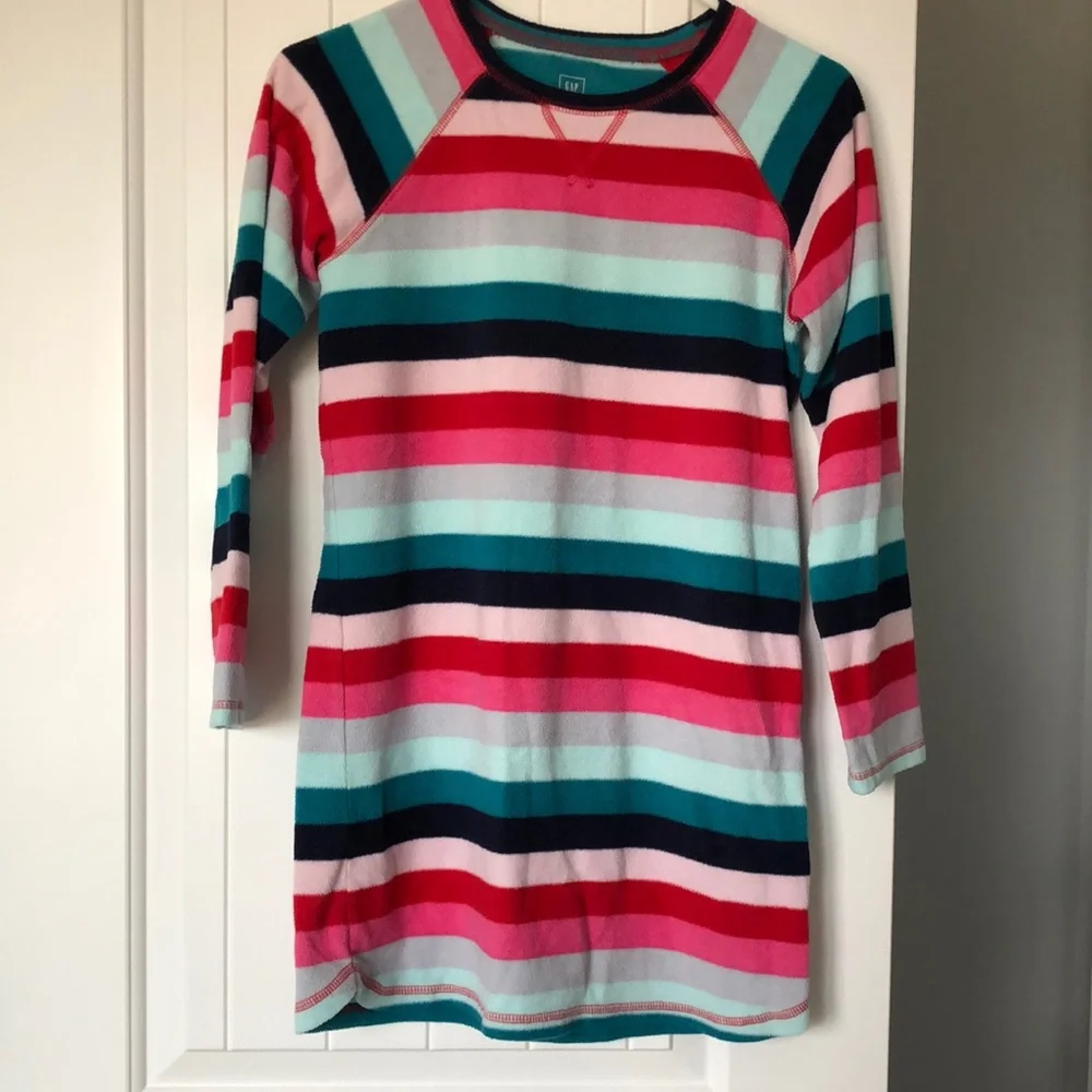 Gap Nightgown Girls Size‎ 12 Striped Pink Blue